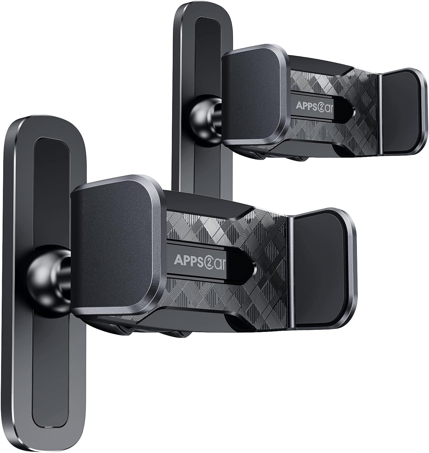 APPS2Car [2 Pack] Gym Magnetic Phone Holder, 360 Adjustable, Compatible with 4.7-6.5″ Smartphones, Alloy Base and Joint, Black