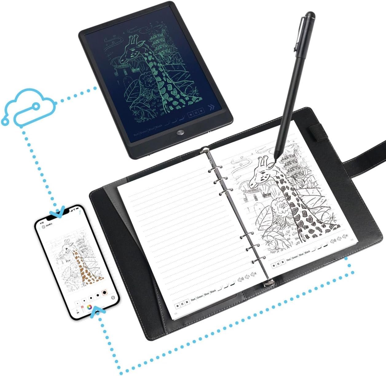 3in1 Digital Smart Pen, Smartpen Writing Set-Smart pens for Note Taking, Real-time Digital Synchronization Compatible for iOS and Android Smartphone, Smart Pen and Notebook and Writing pad 3in1 Digital Smart Pen, Smartpen Writing Set-Smart pens for Note Taking, Real-time Digital Synchronization Compatible for iOS and Android Smartphone, Smart Pen and Notebook and Writing pad