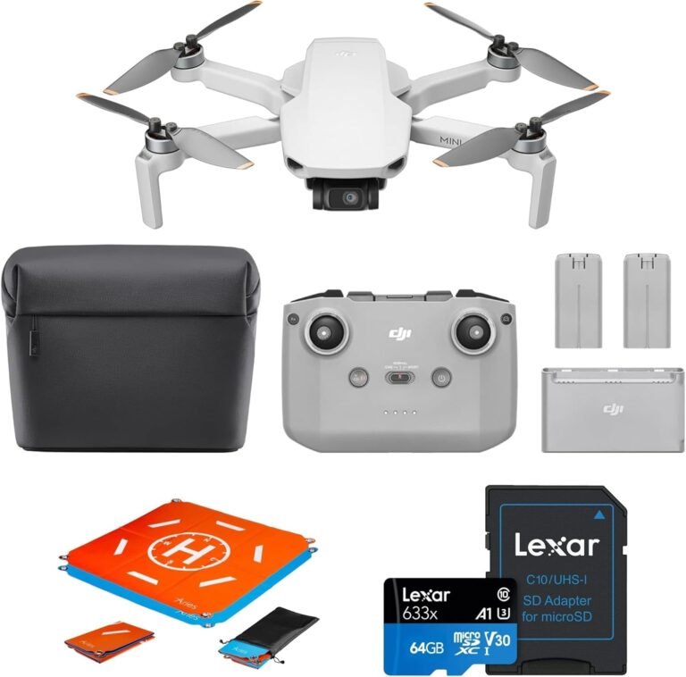 DJI Mini 4K, Drone with 4K UHD Camera for Adults, Under 249 g, 10km Video Transmission, Auto Return, Wind Resistance, Bundle with 64gb SD Card and Landing Pad (Fly More Combo, 93-min)