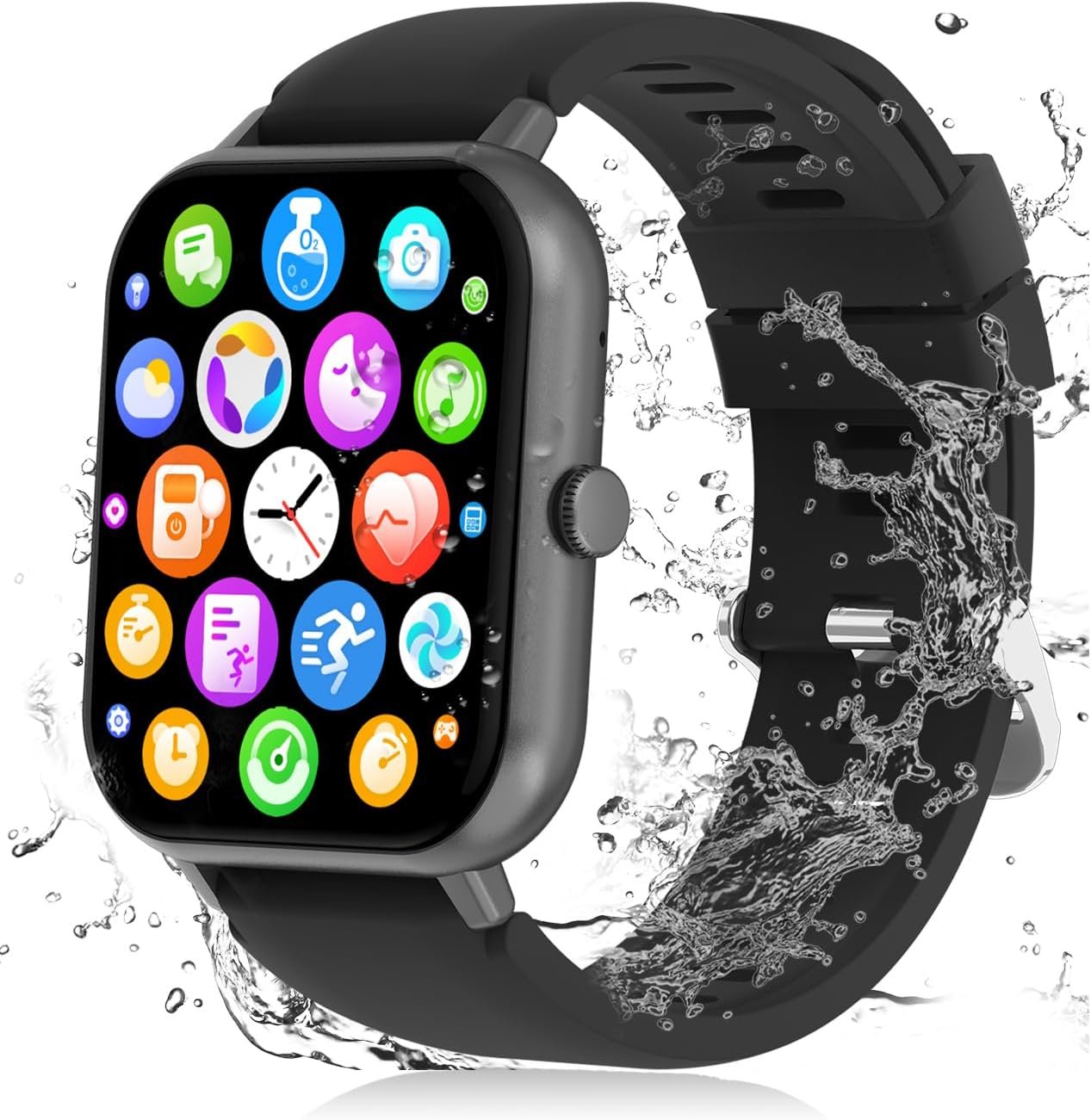 Smart Watch, 1.83″ Smartwatches for Men Women,Fitness Tracker with Heart Rate SpO2 Sleep Monitor,110+ Sport Modes, IP68 Waterproof, Activity Tracker for Android/iPhones (Black) Smart Watch, 1.83″ Smartwatches for Men Women,Fitness Tracker with Heart Rate SpO2 Sleep Monitor,110+ Sport Modes, IP68 Waterproof, Activity Tracker for Android/iPhones (Black)