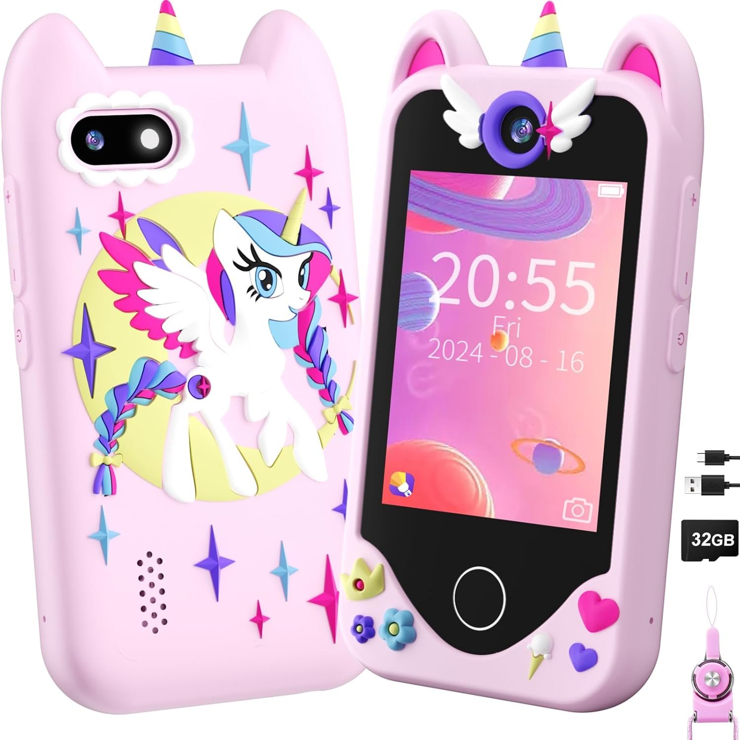 Kids Smart Phone for Girls Gifts – Toddler Christmas Birthday Gift for Age 3 4 5 6 Year Old, Kids Cell Phone Toy with Touchscreen, Dual Cameras, Learning, Music Player, Games with 32 GB Card Kids Smart Phone for Girls Gifts – Toddler Christmas Birthday Gift for Age 3 4 5 6 Year Old, Kids Cell Phone Toy with Touchscreen, Dual Cameras, Learning, Music Player, Games with 32 GB Card