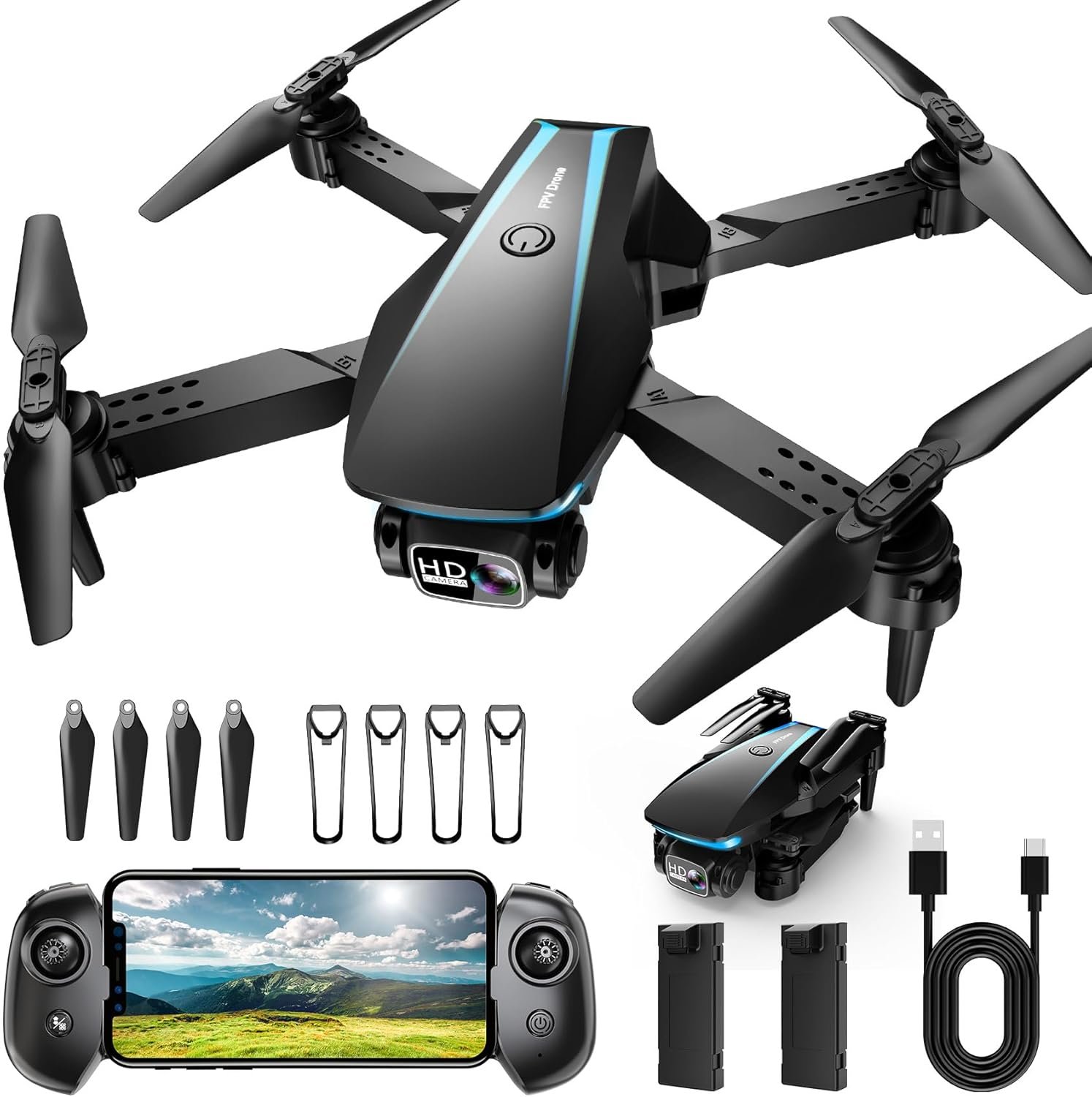 Mini Drone with Camera – 1080P HD Foldable Drone with Stable Hover, Auto-Follow, Gravity Control, Trajectory Flight Mini Drone with Camera – 1080P HD Foldable Drone with Stable Hover, Auto-Follow, Gravity Control, Trajectory Flight