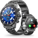 Smart Watches(Answer/Make Call), 1.53″ Luxury Business Smartwatch for Men IP67 Waterproof, 100+ Sport Modes, Fitness Activity Tracker, Heart Rate Sleep Monitor, Pedometer (Black)