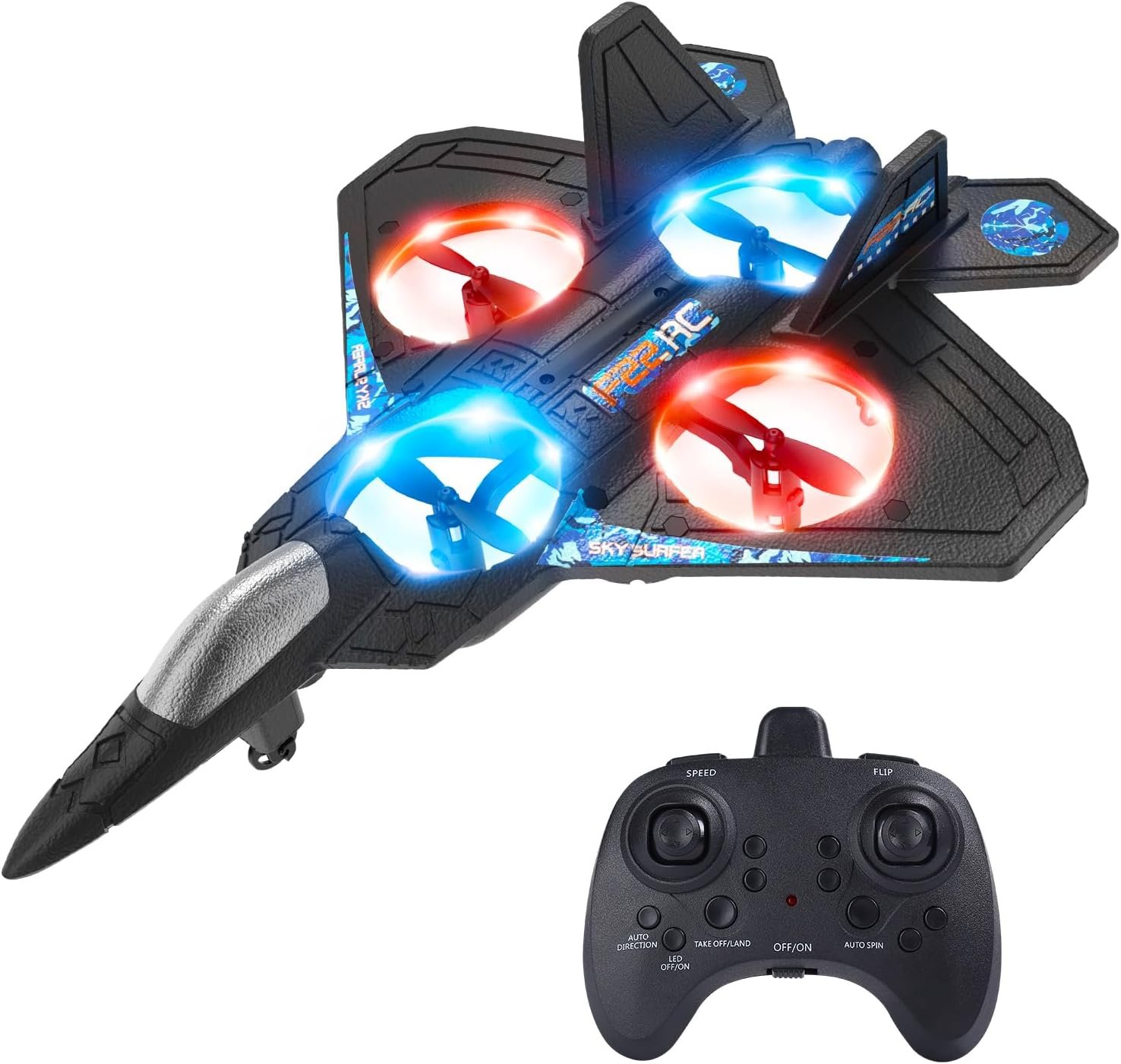 Foam Drone RC Airplane for Kids and Beginners, Remote Control Plane Fighter Jet with Light, Auto Hovering, 360° Flip and 2 Batteries (15 Mins) Foam Drone RC Airplane for Kids and Beginners, Remote Control Plane Fighter Jet with Light, Auto Hovering, 360° Flip and 2 Batteries (15 Mins)