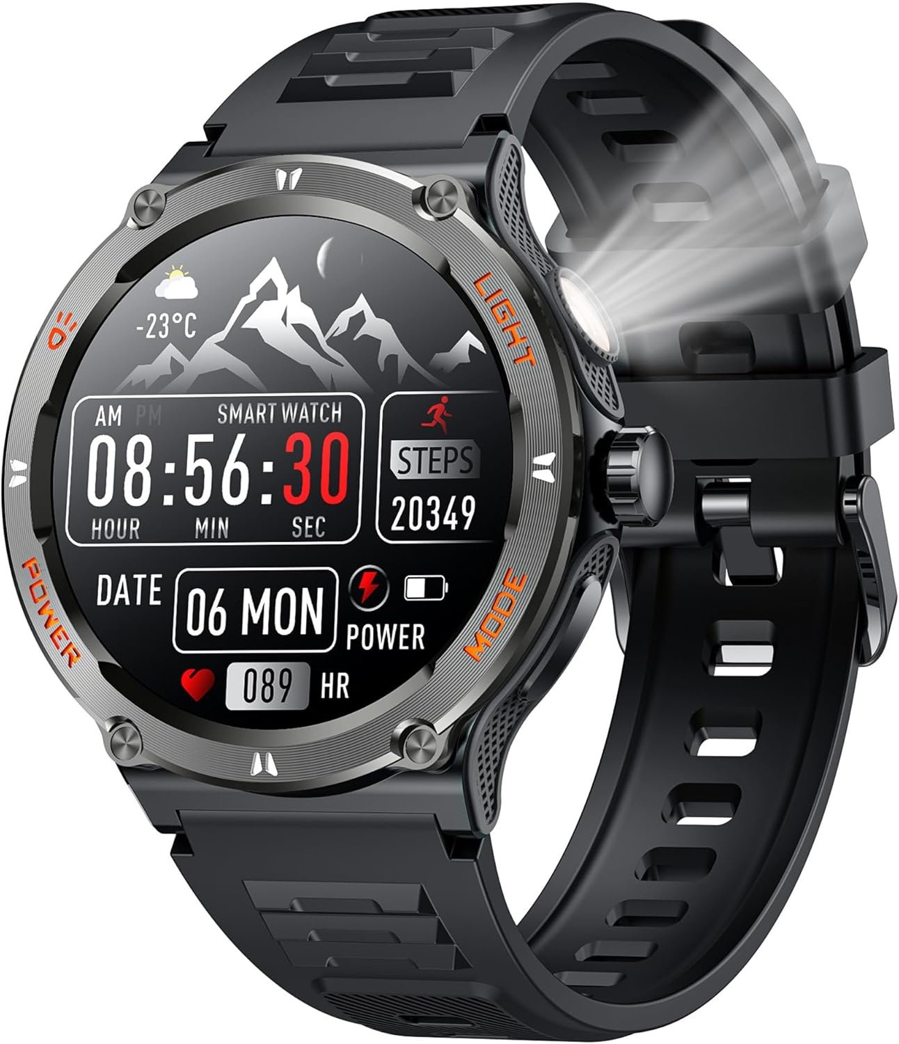 Smartwatch Men Fitness Tracker Watch: Smart Watches 1.53″ Round Touchscreen 3ATM Waterproof LED Flashlight Bluetooth Call Heart Rate Blood Pressure Sport Step Pedometer Compass Compatible Android iOS Smartwatch Men Fitness Tracker Watch: Smart Watches 1.53″ Round Touchscreen 3ATM Waterproof LED Flashlight Bluetooth Call Heart Rate Blood Pressure Sport Step Pedometer Compass Compatible Android iOS