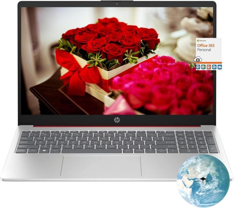 HP Flagship 15.6 HD Laptop Computer, Intel Quad-Core Pentium N200 (Beat i5-8250U), 8GB RAM, 128GB SSD, WiFi, Webcam, Fast Charge, HDMI, 1 Year Microsoft Office 365, Win 11, w/GM Accessory, Red