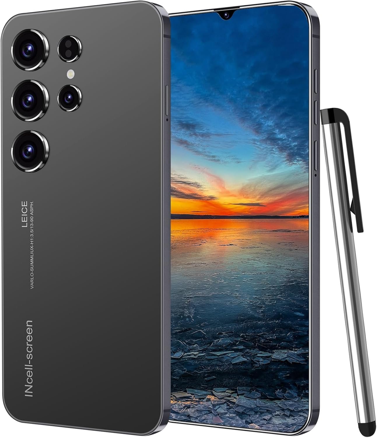 Echoamo C24 Ultra 5G Unlocked Cell Phone, Smartphone Android 13 Snapdragon 8 Gen 2 Octa-Core, 4GB+128GB Unlock Phone, 6800mAh Battery, 90Hz FHD+ Screen 72MP Camera, Dual SIM Phone/GPS/Face ID – Black