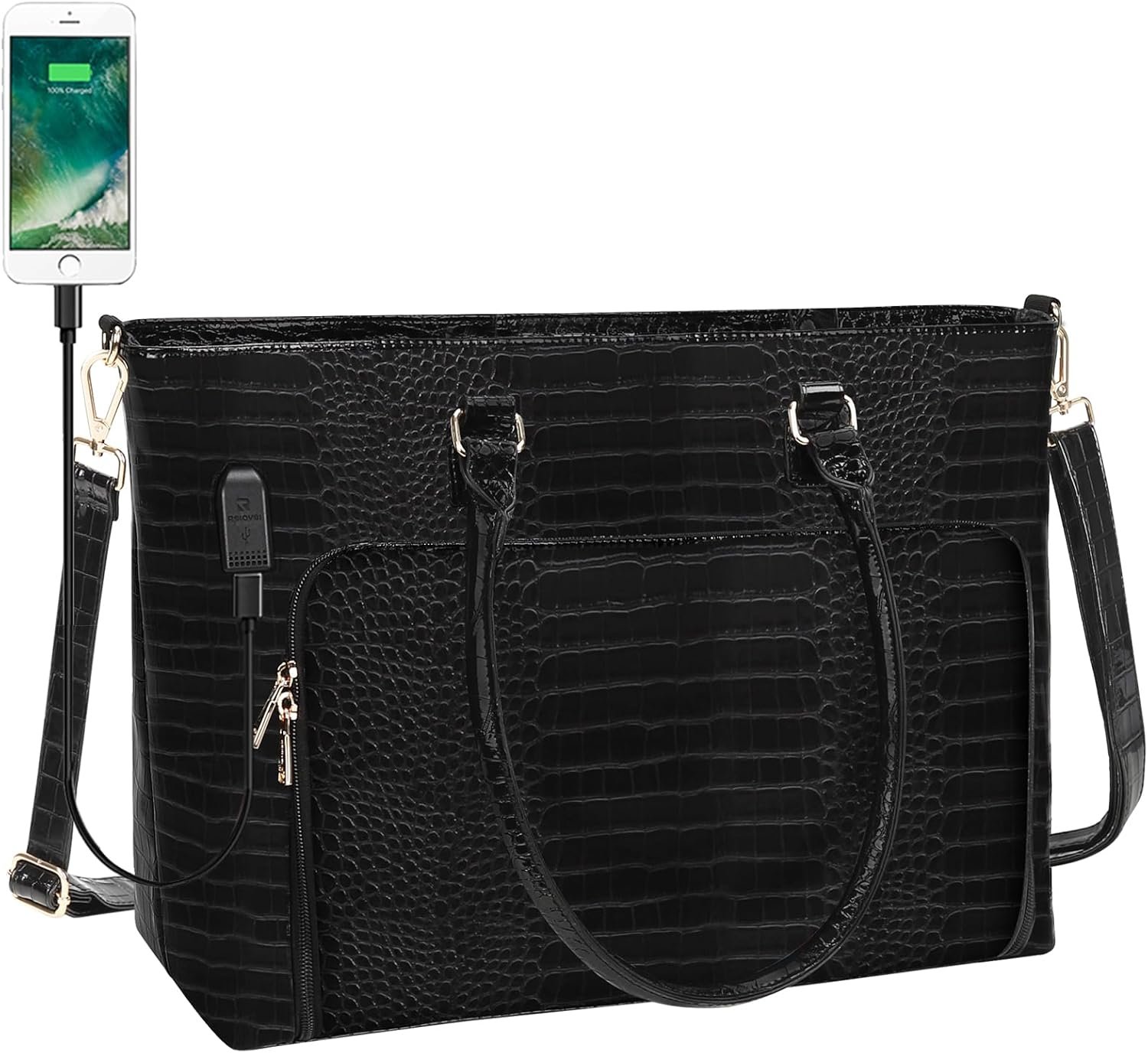 Laptop Tote Bag for Women 17.3 Inch Waterproof Leather Large Laptop Bag Gifts for Women Girls Business Office Work Briefcase Stylish Computer Bags Handbag Satchel Shoulder Bag with USB Charging Port Laptop Tote Bag for Women 17.3 Inch Waterproof Leather Large Laptop Bag Gifts for Women Girls Business Office Work Briefcase Stylish Computer Bags Handbag Satchel Shoulder Bag with USB Charging Port