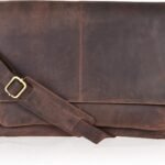 Oak Leathers Leather Messenger Bag for Men and Women – Laptop Briefcase Bag For College, Office, Adjustable Shoulder Strap