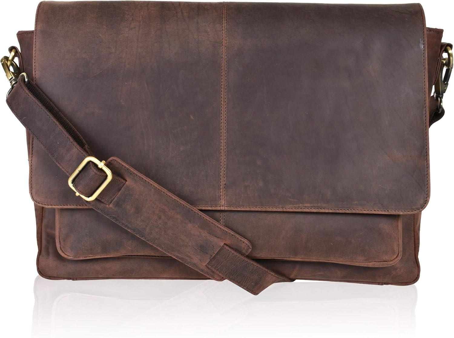 Oak Leathers Leather Messenger Bag for Men and Women – Laptop Briefcase Bag For College, Office, Adjustable Shoulder Strap Oak Leathers Leather Messenger Bag for Men and Women – Laptop Briefcase Bag For College, Office, Adjustable Shoulder Strap