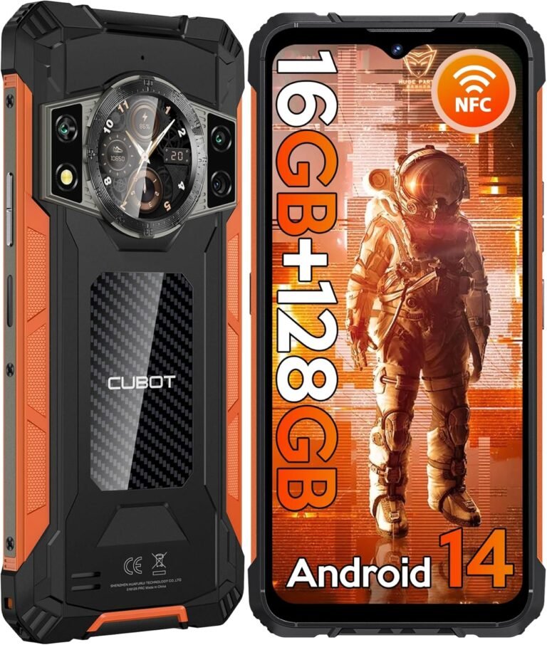 CUBOT KingKong ACE2 Rugged Phone Unlocked, 16GB RAM+128GB ROM/TF 1TB Cell Phone, 6.56” 90Hz+1.32”Dual Screen, 5100mAh Battery Smartphone, 48MP Camera, 4G Dual SIM Android14 Phone, IP68/IP69K/NFC/GPS