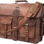 Vintage Handmade Leather Travel Messenger Office Crossbody Bag Laptop Briefcase Computer Satchel Bag For Men And Women (18 inch Large)