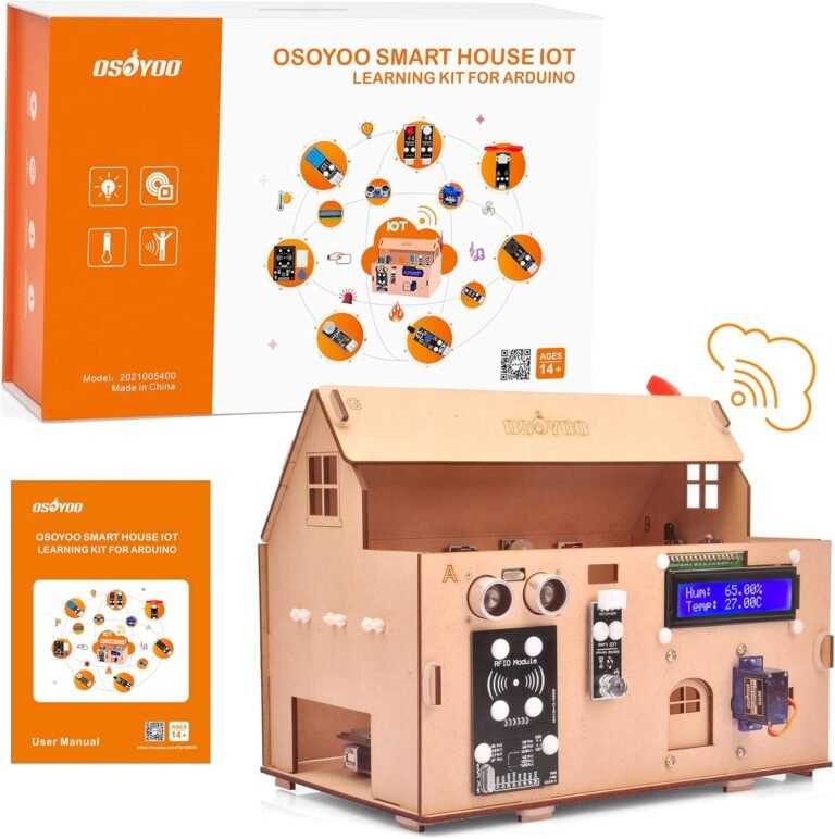 OSOYOO Smart House IoT Starter Kit for Arduino MEGA2560,Learning STEM Electronic Engineering Coding Programming, DIY Home Automation Building Set for Teens Adults