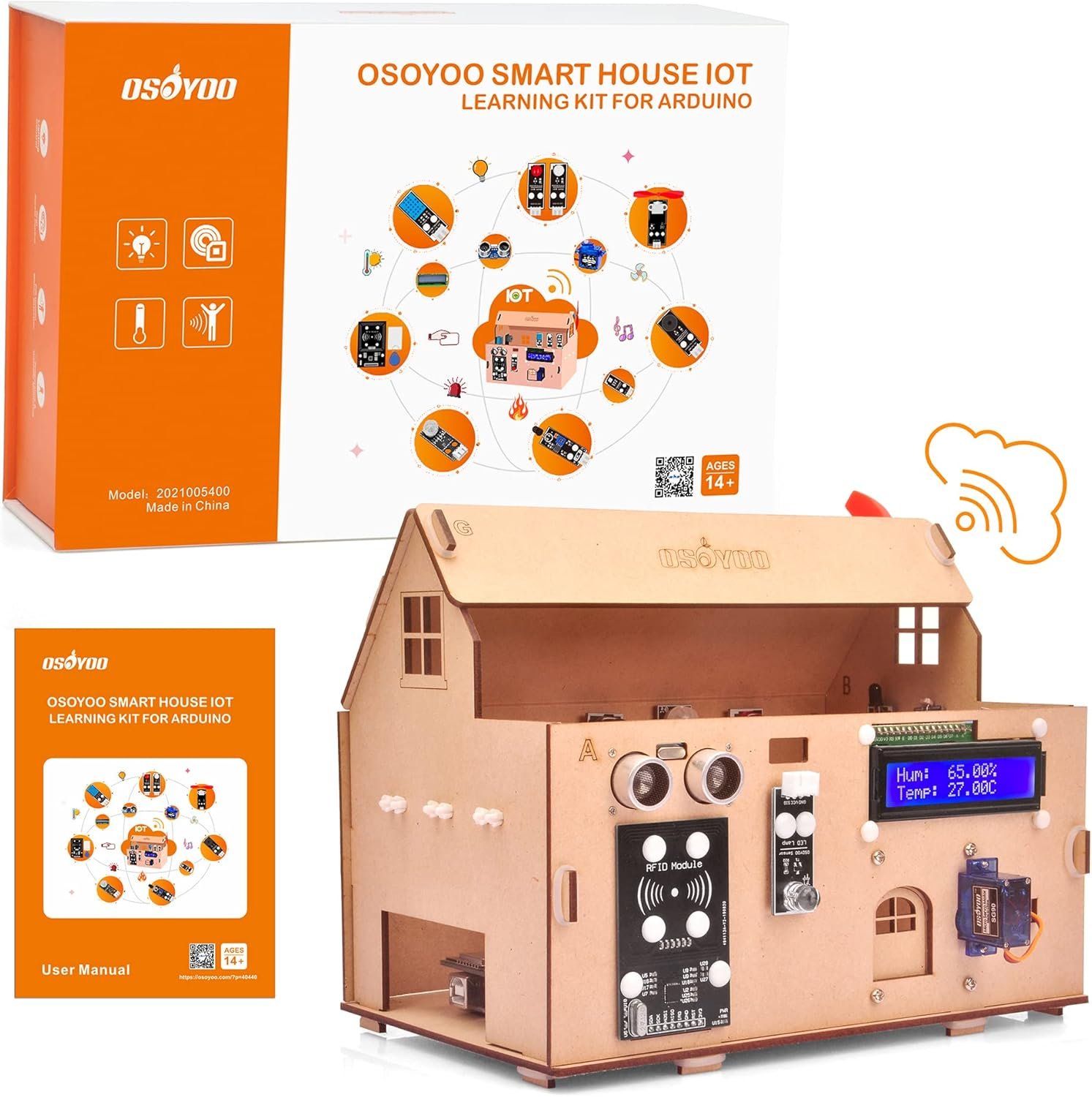 OSOYOO Smart House IoT Starter Kit for Arduino MEGA2560,Learning STEM Electronic Engineering Coding Programming, DIY Home Automation Building Set for Teens Adults