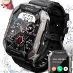 Smart Watch for Men，with Answer/Make Call 100+ Sports Modes Fitness Smart Watch, IP68 Waterproof 80 Days Extra-Long Battery Heart Rate/Blood Oxygen/Sleep Monitor Smartwatch for Android and iOS