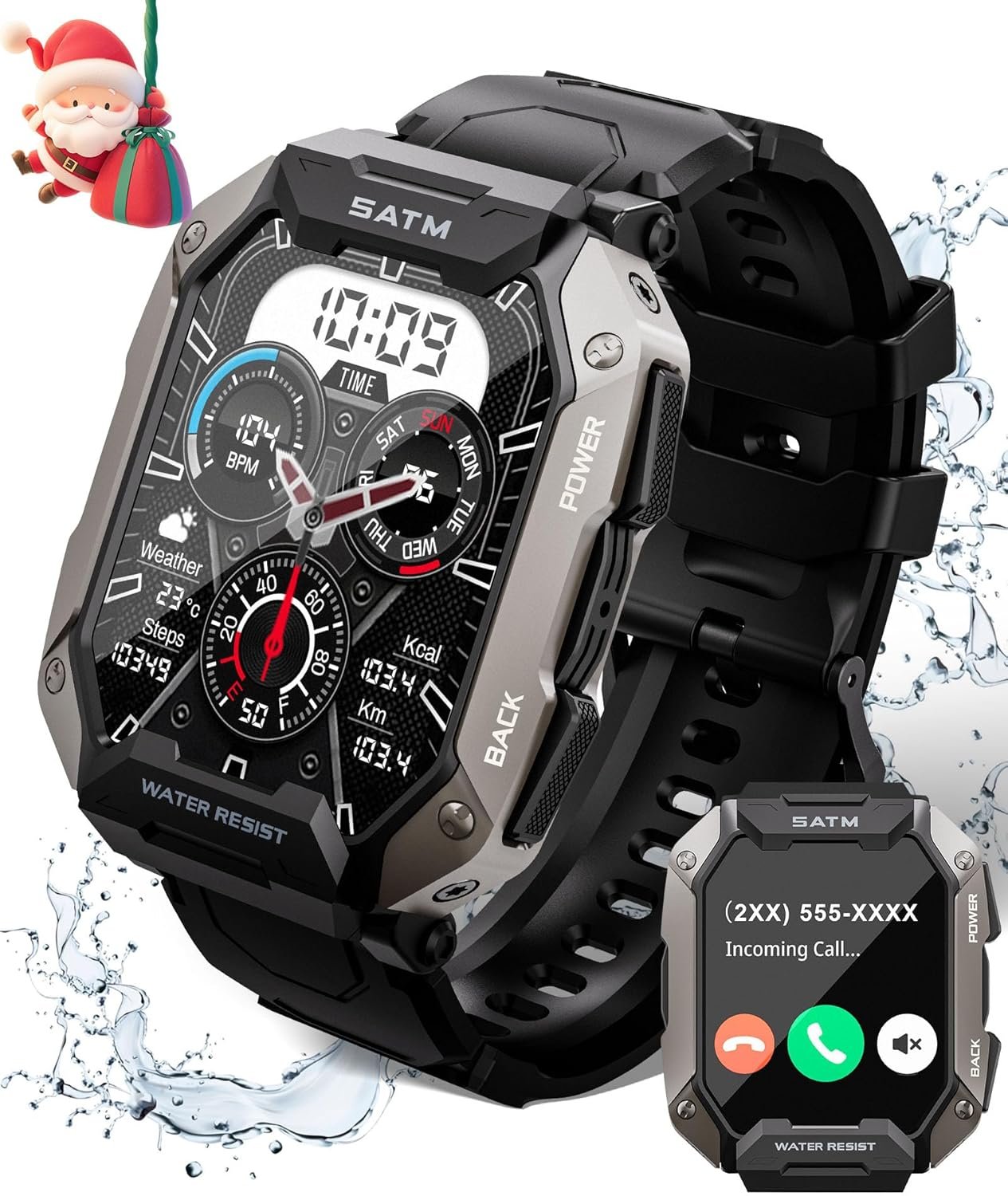 Smart Watch for Men,with Answer/Make Call 100+ Sports Modes Fitness Smart Watch, IP68 Waterproof 80 Days Extra-Long Battery Heart Rate/Blood Oxygen/Sleep Monitor Smartwatch for Android and iOS Smart Watch for Men,with Answer/Make Call 100+ Sports Modes Fitness Smart Watch, IP68 Waterproof 80 Days Extra-Long Battery Heart Rate/Blood Oxygen/Sleep Monitor Smartwatch for Android and iOS