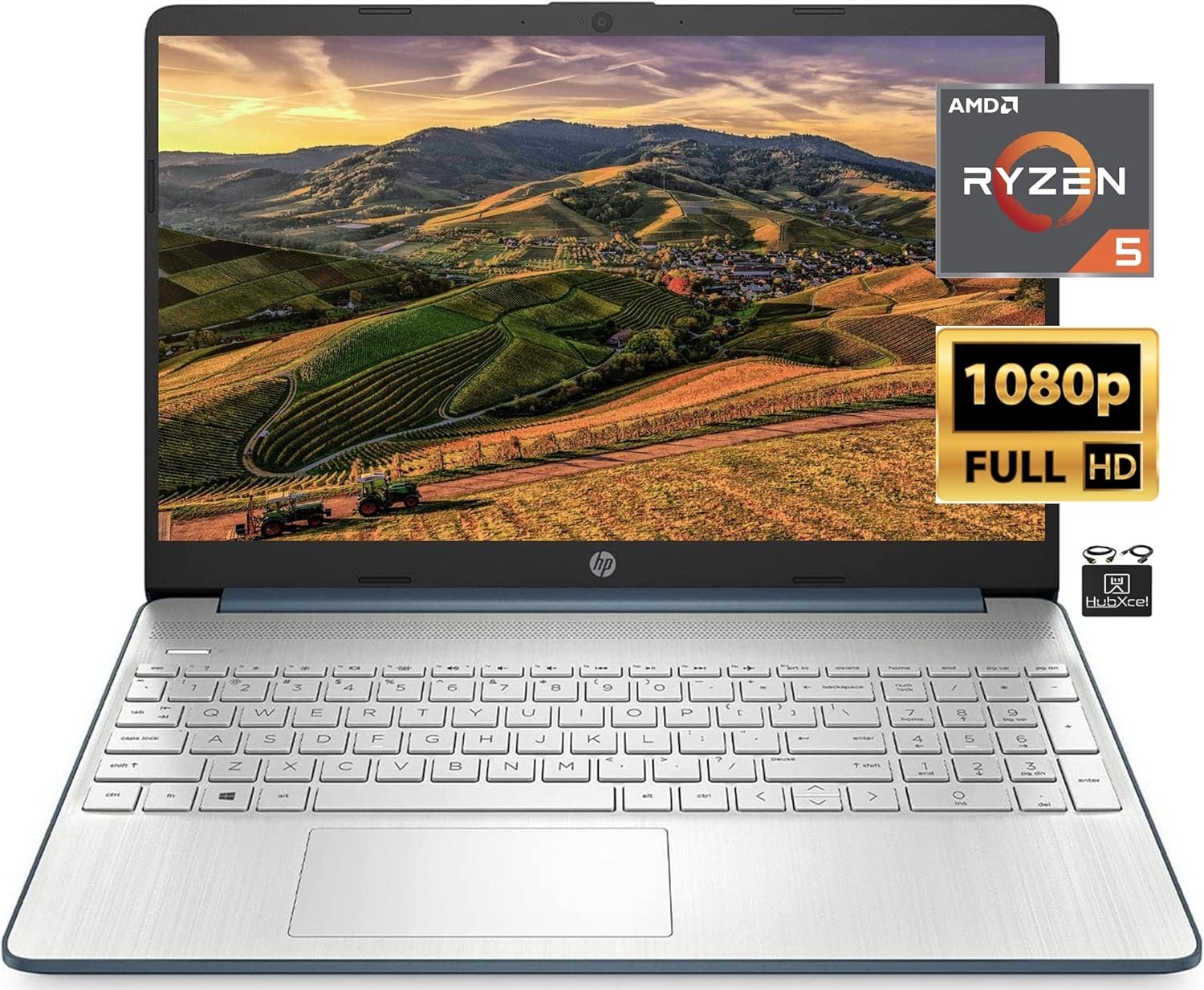 2022 Flagship HP 15.6” FHD IPS Micro-Edge Laptop, AMD 6-Core Ryzen 5 5500U (Upto 4.0GHz, Beat i7-10710U), 16GB RAM, 512GB PCIe SSD,Radeon Graphics,Wi-Fi, Webcam, Fast Charge, Windows 11+HubxcelCables 2022 Flagship HP 15.6” FHD IPS Micro-Edge Laptop, AMD 6-Core Ryzen 5 5500U (Upto 4.0GHz, Beat i7-10710U), 16GB RAM, 512GB PCIe SSD,Radeon Graphics,Wi-Fi, Webcam, Fast Charge, Windows 11+HubxcelCables
