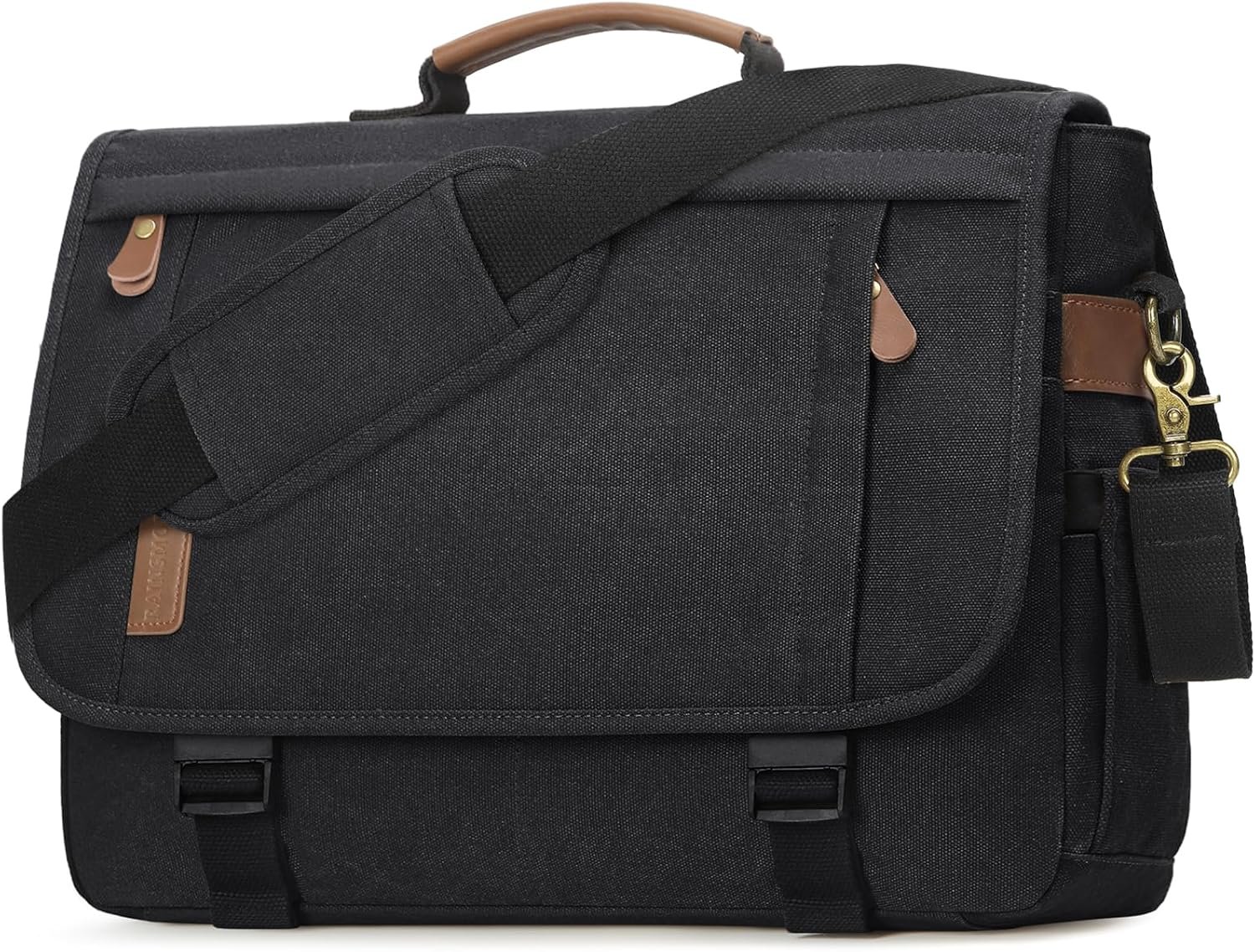RAINSMORE Messenger Bag for Men 17-17.3 Inch Laptop Bag Water-resistant Canvas Computer Shoulder Bag Office Work Briefcase Large Casual Satchel Bags for Men Bookbag for College, Black RAINSMORE Messenger Bag for Men 17-17.3 Inch Laptop Bag Water-resistant Canvas Computer Shoulder Bag Office Work Briefcase Large Casual Satchel Bags for Men Bookbag for College, Black
