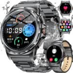 Smart Watch for Men(Answer & Make Call), Heart Rate Sleep Monitor, 129 Sports Modes Fitness Tracker, 1.43″ AMOLED Display, IP68 Waterproof Mens Smart Watch for Android iOS