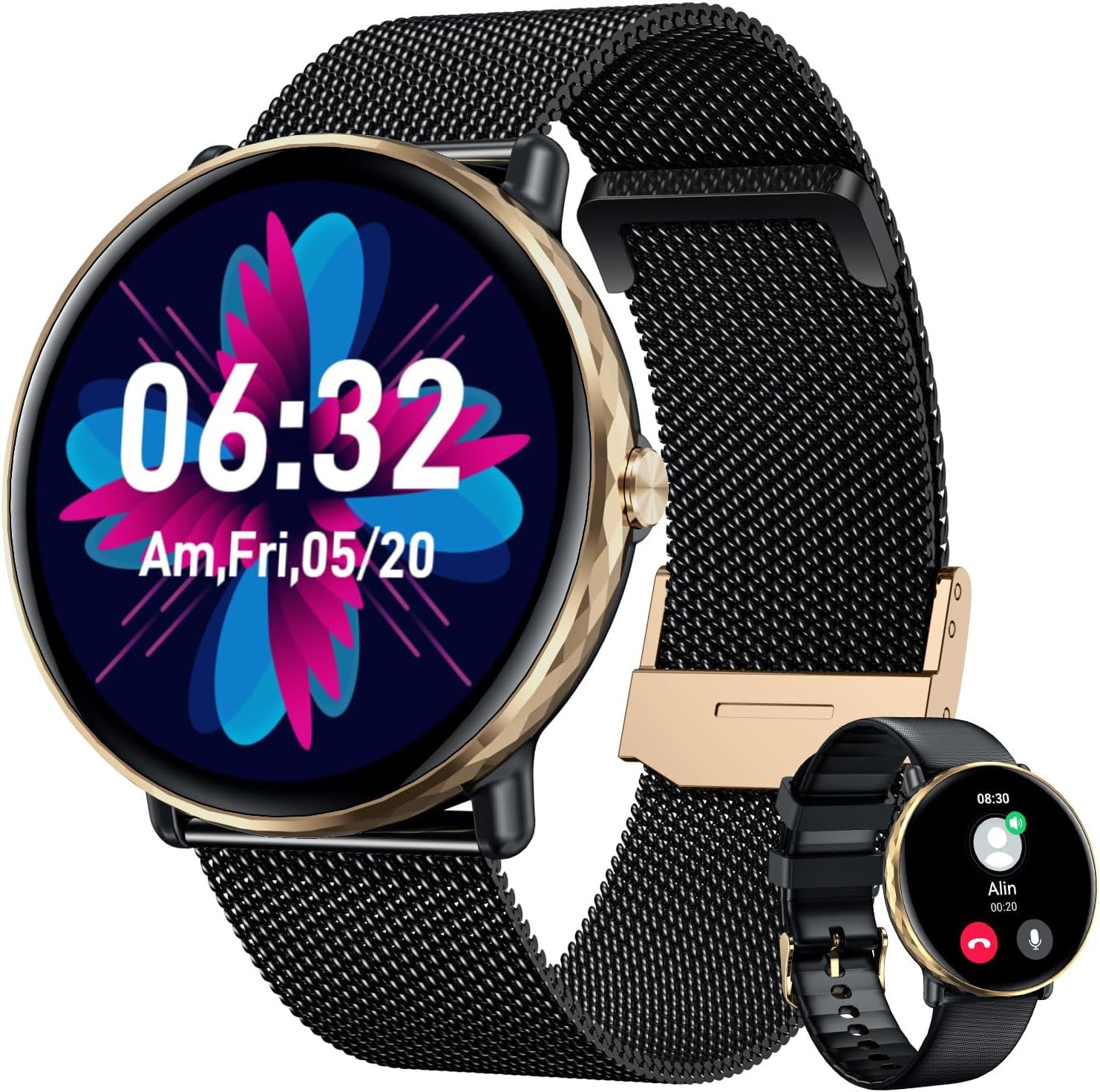 Smartwatch for Men Women Android iOS Phones: Smart Watches Fitness Tracker with 1.43″ AMOLED Touchscreen Waterproof Blood Pressure Heart Rate Digital Automatic Step Sport Timer Alarm Pedometer Monitor Smartwatch for Men Women Android iOS Phones: Smart Watches Fitness Tracker with 1.43″ AMOLED Touchscreen Waterproof Blood Pressure Heart Rate Digital Automatic Step Sport Timer Alarm Pedometer Monitor
