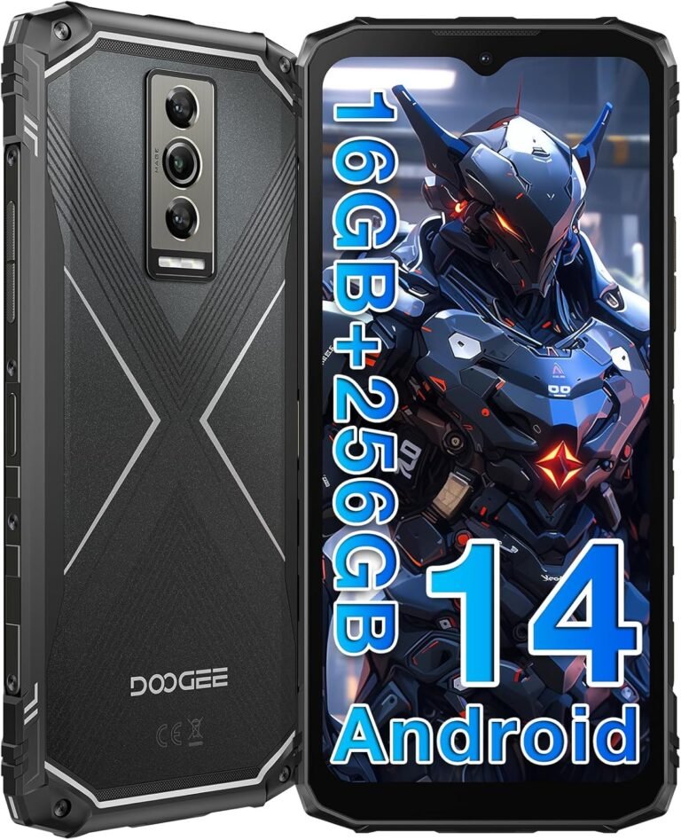 DOOGEE Blade 10 Pro Rugged Smartphone,10.7mm Ultra-Thin,16GB+256GB/TF 2TB Android 14 Rugged Phone,6.56″ HD+90Hz,50MP+8MP,5150mAh,IP68/IP69K Waterproof Phone,NFC/Widevine L1/Face Unlock/3 Card Slot