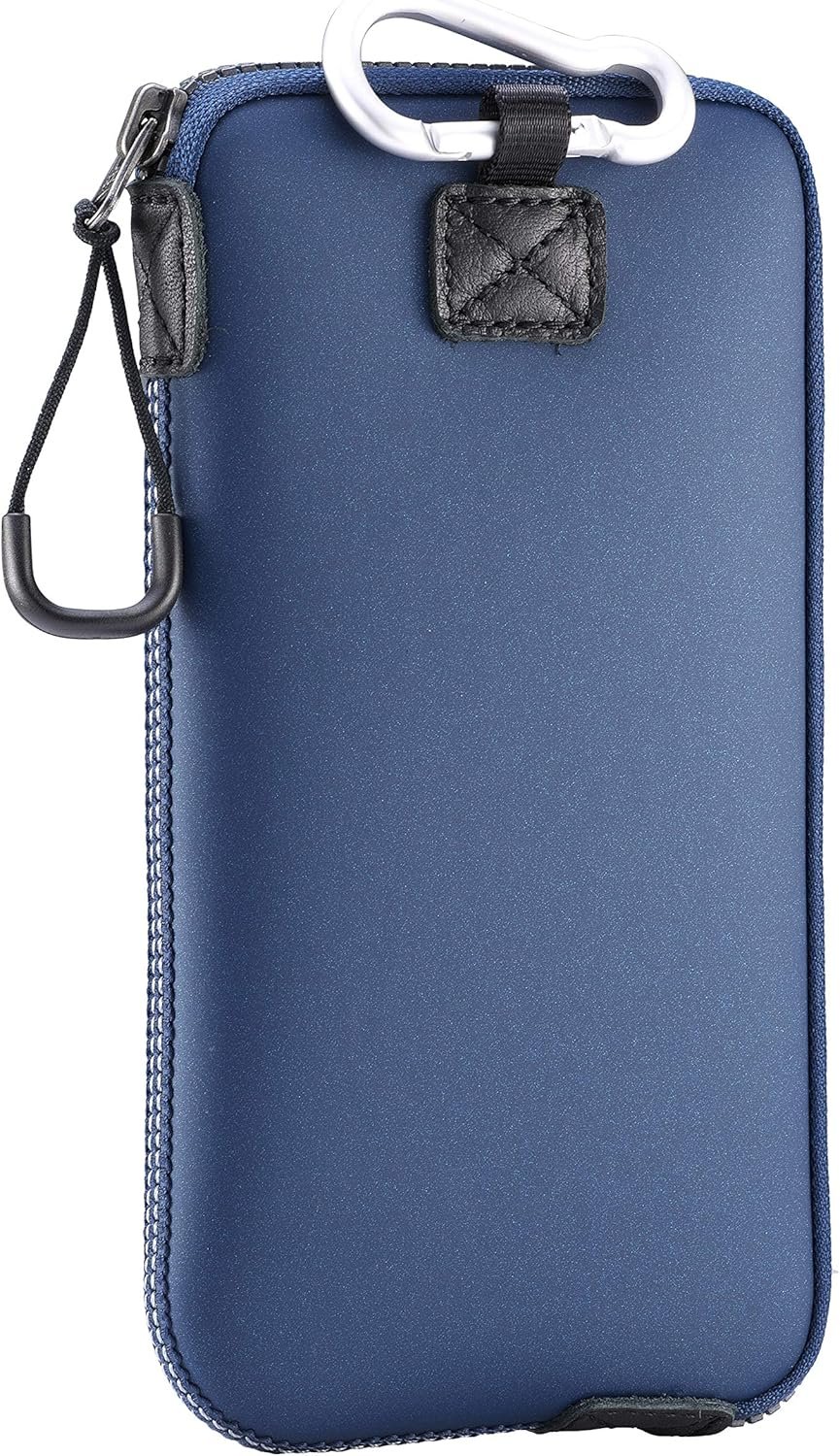 Neoprene Phone Pouch, Lightweight Protective Cellphone Sleeve with Large Zipper Opening, Inner Pocket, Thermal Insulated, Durable Cell Phone Carrier for iPhone & Smartphones [ Navy ]