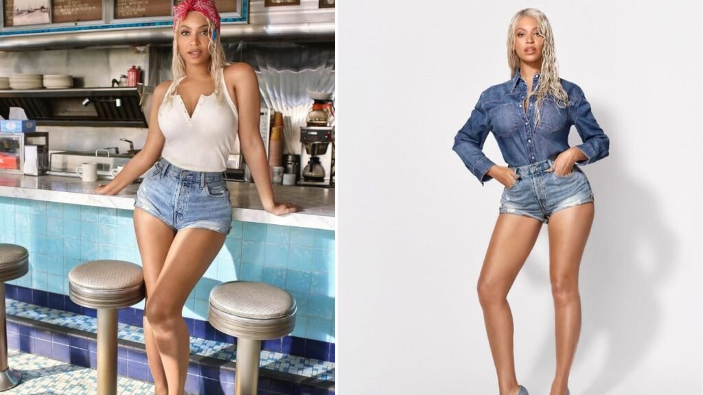 Beyonce Posed in Blue Daisy Dukes for Levis Latest “REIIMAGINE” Campaign