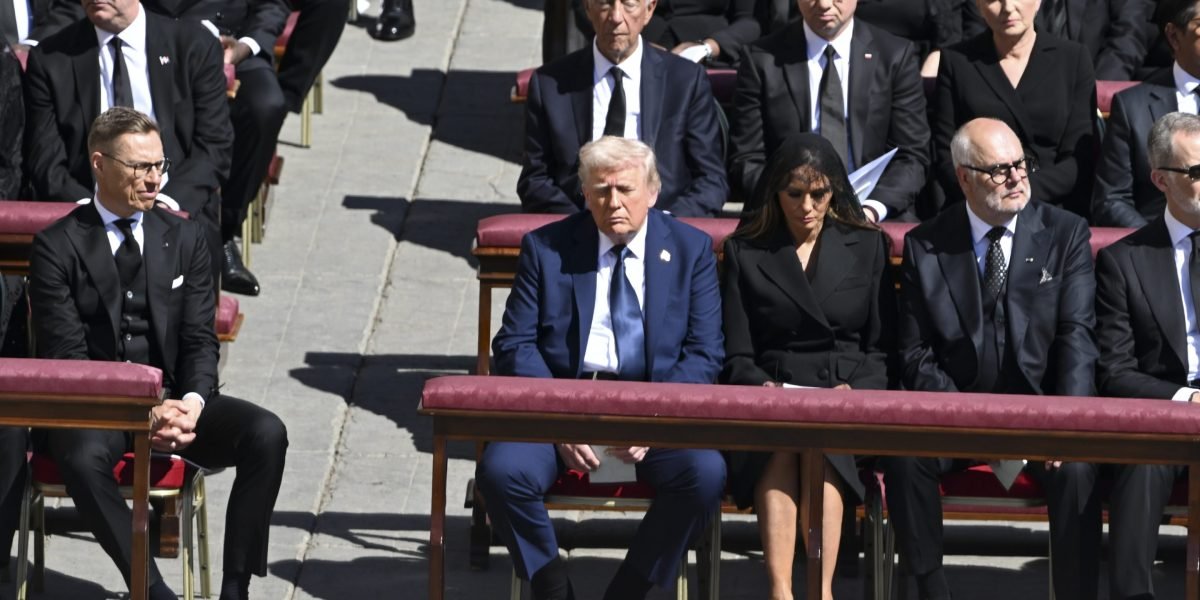 The Vatican asked Pope Francis funeral attendees to wear all black. Trump wore a blue suit The Vatican asked Pope Francis funeral attendees to wear all black. Trump wore a blue suit