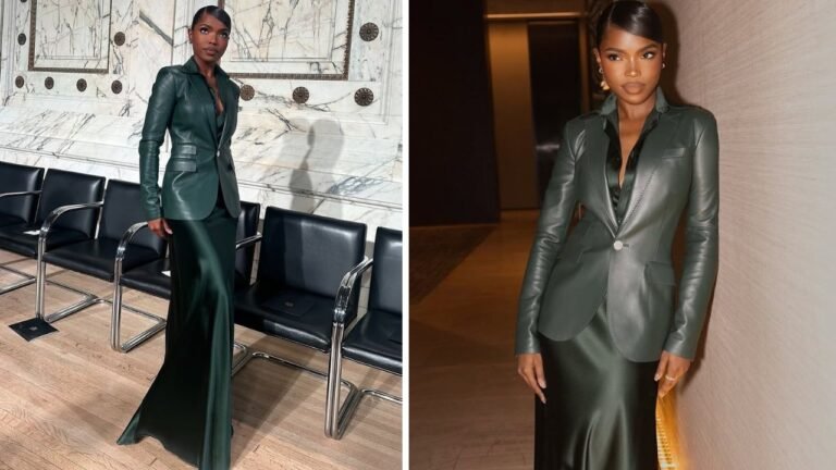 Ryan Destiny Wore a Forest Green Ralph Lauren Monochromatic Look to the Brand’s Latest Runway Show
