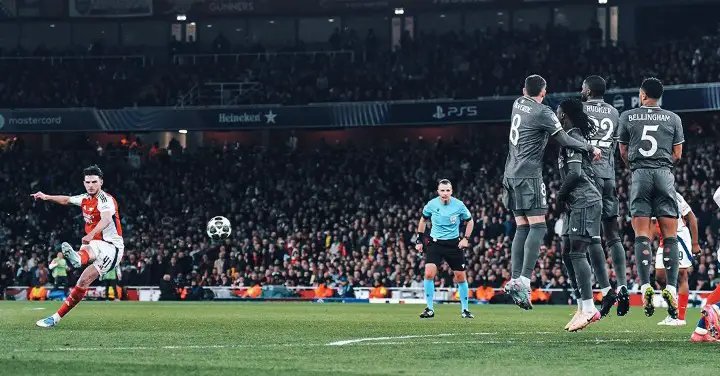 Rice Sets UCL Record In Arsenal’s Shock Win Vs Madrid Rice Sets UCL Record In Arsenal’s Shock Win Vs Madrid