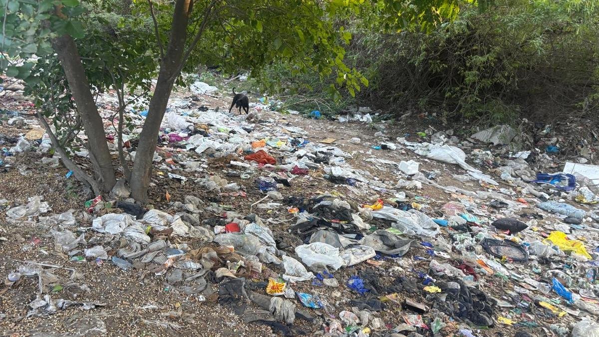 Garbage dumped near forest area on Karanai Main Road remains uncleared