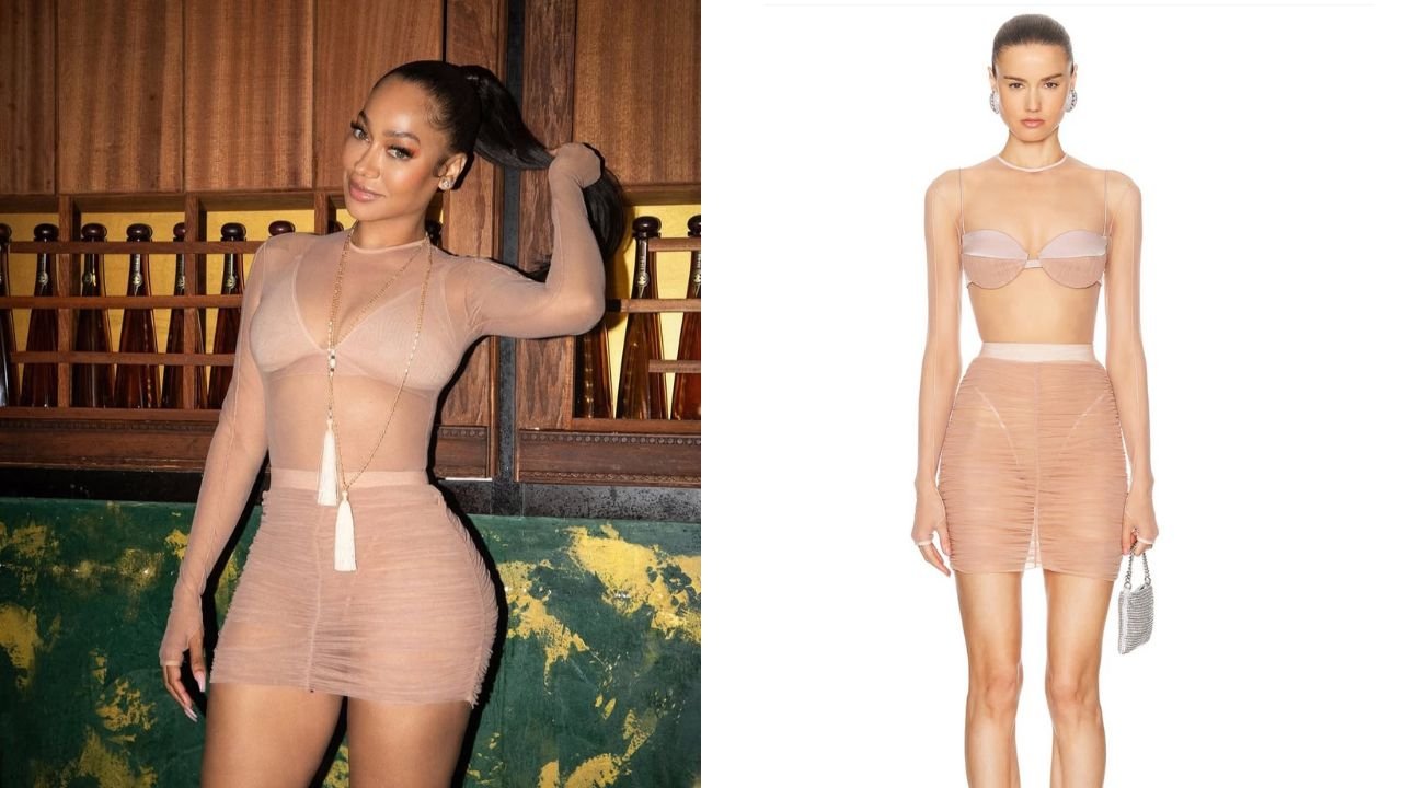 You Ask, We answer! LaLa Celebrated in a Nude Sheer Alex Perry Mesh Top and Mini Skirt You Ask, We answer! LaLa Celebrated in a Nude Sheer Alex Perry Mesh Top and Mini Skirt