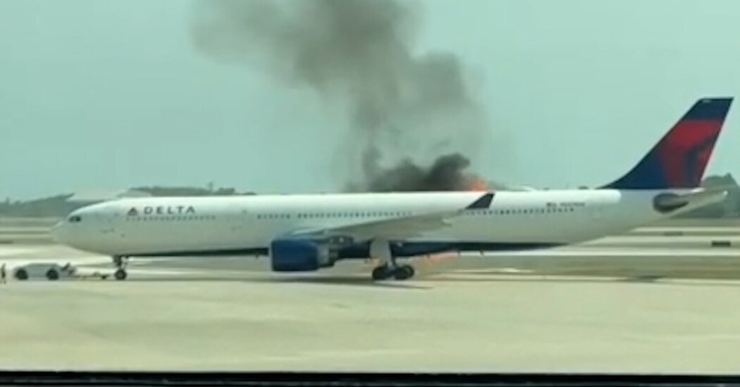 Video: Delta Plane Engine Fire Prompts Passengers to Evacuate on Slides in Orlando Video: Delta Plane Engine Fire Prompts Passengers to Evacuate on Slides in Orlando