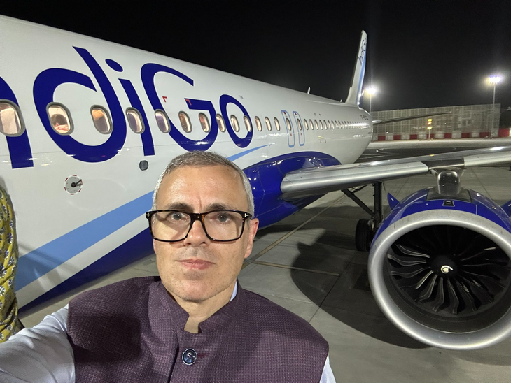 Omar Abdullah Slams Delhi Airport Chaos After Indigo Flight Diverted to Jaipur | जम्मू-कश्मीर के सीएम फ्लाइट डायवर्जन को लेकर भड़के: बोले- दिल्ली एयरपोर्ट पूरी तरह बर्बादी का नजारा; जयपुर एयरपोर्ट पर सेल्फी लेकर पोस्ट की Omar Abdullah Slams Delhi Airport Chaos After Indigo Flight Diverted to Jaipur | जम्मू-कश्मीर के सीएम फ्लाइट डायवर्जन को लेकर भड़के: बोले- दिल्ली एयरपोर्ट पूरी तरह बर्बादी का नजारा; जयपुर एयरपोर्ट पर सेल्फी लेकर पोस्ट की