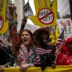 Protesters tee off on Trump, Musk in global ‘Hands Off’ rallies
