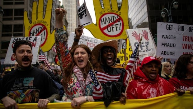 Protesters tee off on Trump, Musk in global ‘Hands Off’ rallies