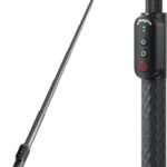 Remote Control Selfie Stick Rechargeable Waterproof 100CM Stretchable Compatible with Insta360/Gopro Action Camera and iOS Android Smartphone (1/4 Screw)