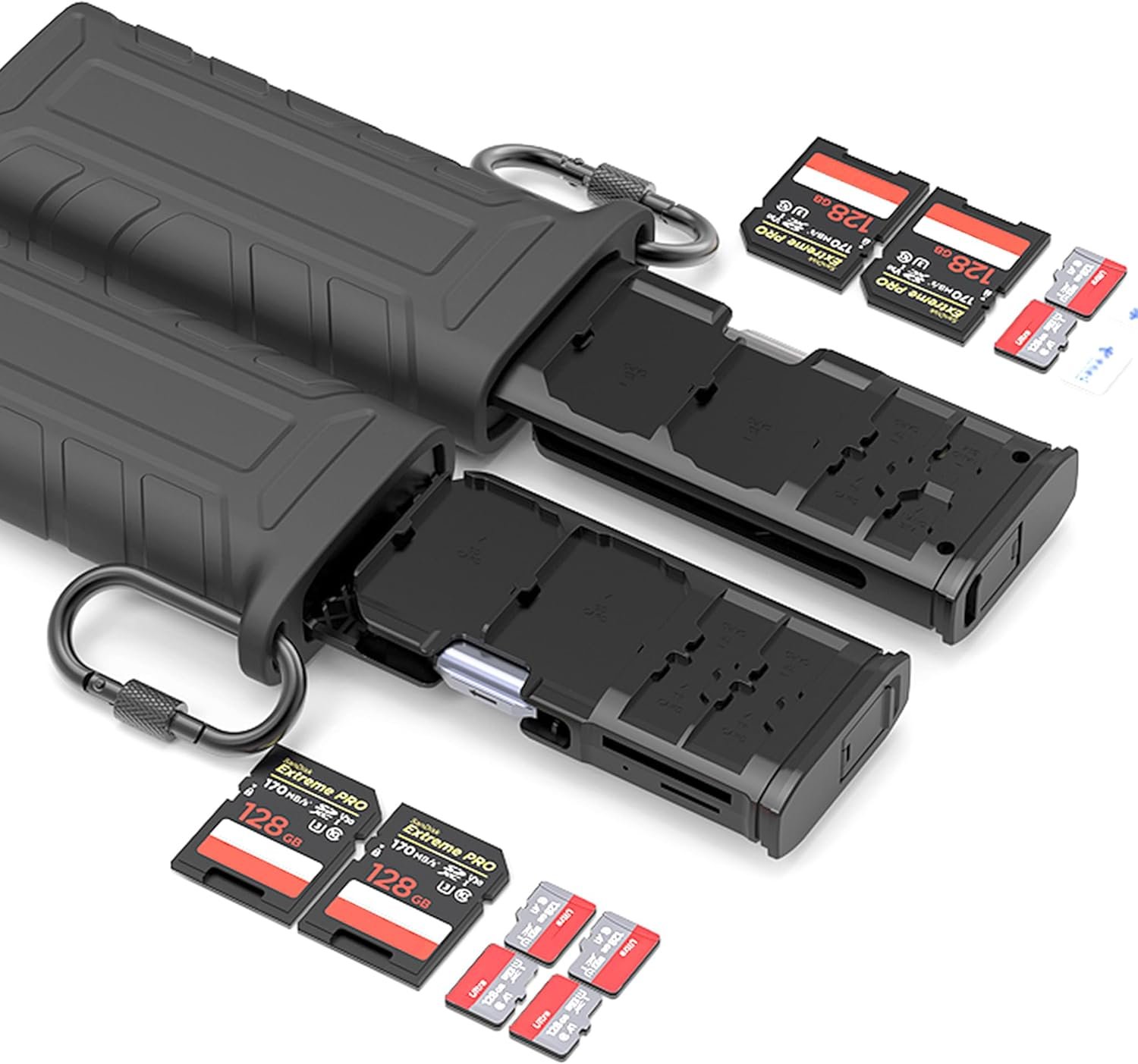 Multi-Function High-Speed SD/TF Card Reader, 2-in-1 Card Carrying Case Holder, USB3.1 5Gbps Type-C Interface Memory Card Reader, Suitable for Cameras, Smartphones, Drones, Action Cameras.