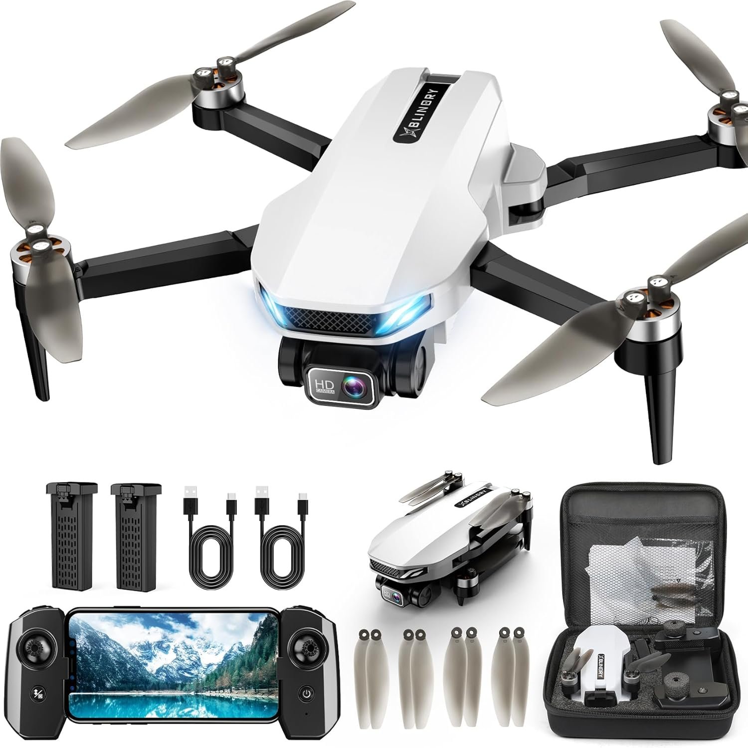 Drone with Camera for Adults, 2K HD GPS Drones with Auto Return, Follow Me, Circle Fly, Waypoint Fly, Optical Flow, Brushless Motor, Foldable 5G Transmission FPV Quadcopter Drone with Camera for Adults, 2K HD GPS Drones with Auto Return, Follow Me, Circle Fly, Waypoint Fly, Optical Flow, Brushless Motor, Foldable 5G Transmission FPV Quadcopter