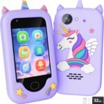 Kids Smart Phone Toy for Girls – Unicorn Cell Phone with 2.8″ Touchscreen, Christmas Birthday Gift for Kids Toddler Age 3-10, 32G SD Card