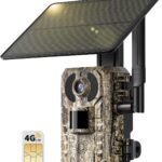 SEHMUA 3rd Cellular Trail Cameras with Live Streaming, Built-in 4G LTE SIM Card, Solar Powered Game/Deer Cam, Remote Phone Access, Motion Activated, 0.2s Trigger Time, Low Light Night Vision (1pack)