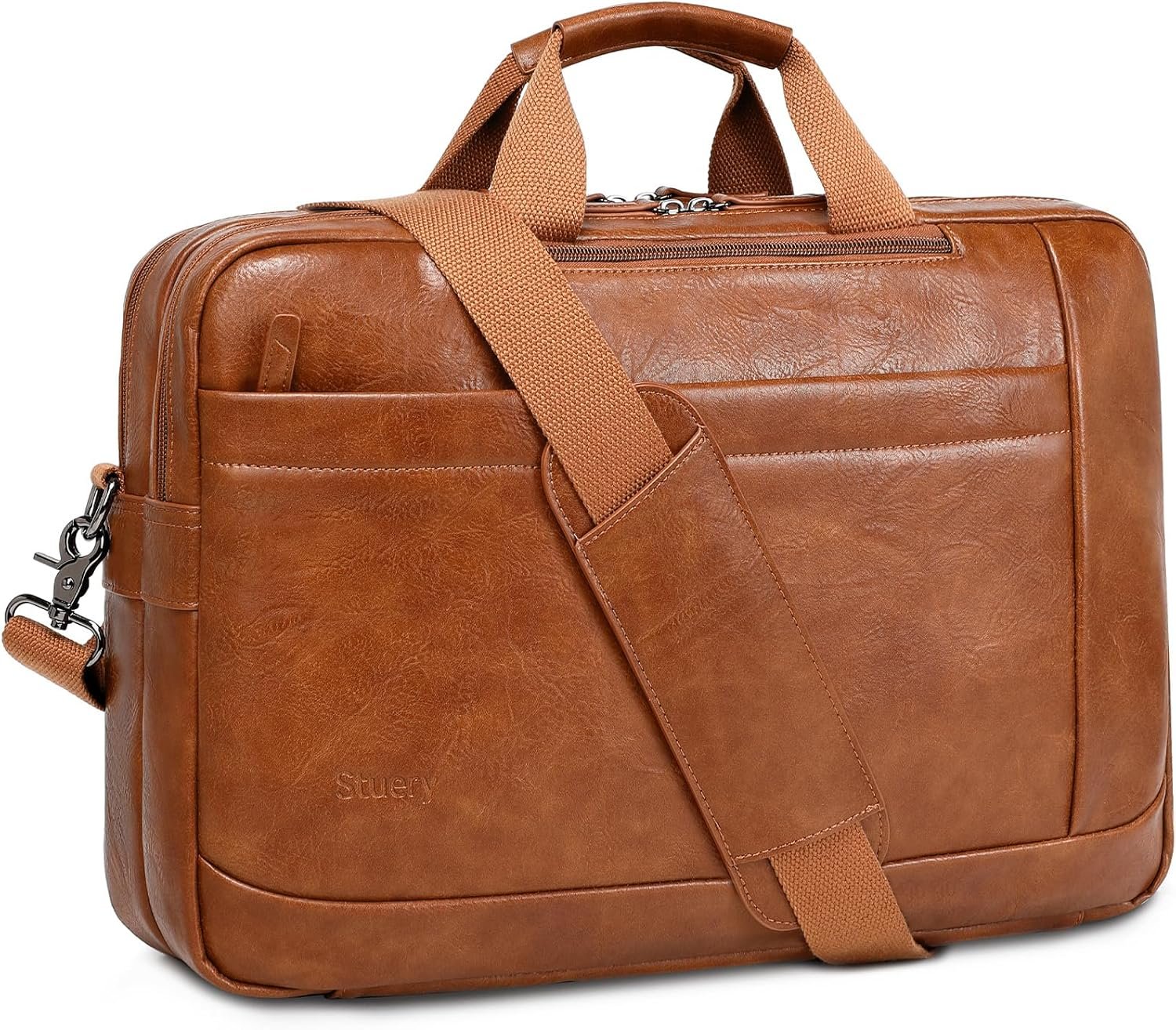 Faux Leather Messenger Bag for Men | 17-17.3 Inch Leather Mens Laptop Bag Leather Briefcasen Convertible Backpack 3 in 1 Computer Handbags Work Bag Shoulder Crossbody Bag Office | Vintage Brown Faux Leather Messenger Bag for Men | 17-17.3 Inch Leather Mens Laptop Bag Leather Briefcasen Convertible Backpack 3 in 1 Computer Handbags Work Bag Shoulder Crossbody Bag Office | Vintage Brown