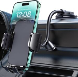 Phone Holders for Your Car [Adjustable Gooseneck] Dashboard Windshield Phone Mount [Anti-Shake Stabilizer] Automotive Accessories Fit for iPhone Android Smartphone