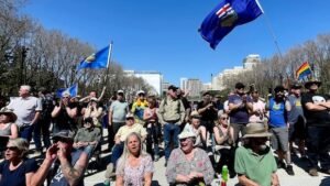 Albertans rally for separation, saying things won’t change under Liberals