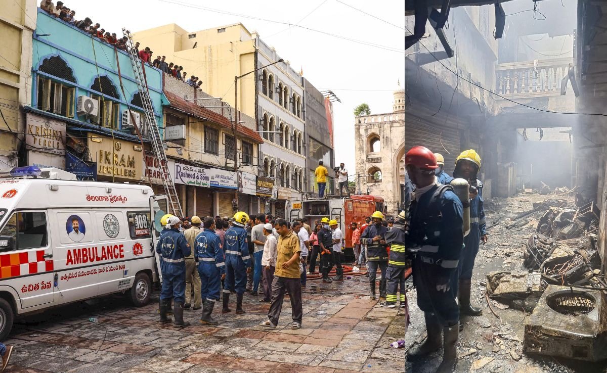 17 Killed In Massive Fire At Building Near Hyderabad’s Iconic Charminar 17 Killed In Massive Fire At Building Near Hyderabad’s Iconic Charminar