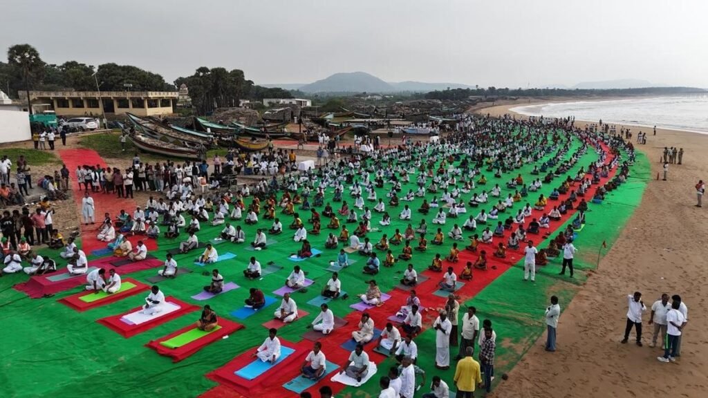 Fading tourist spots turn lively with yoga camps in Vizianagaram