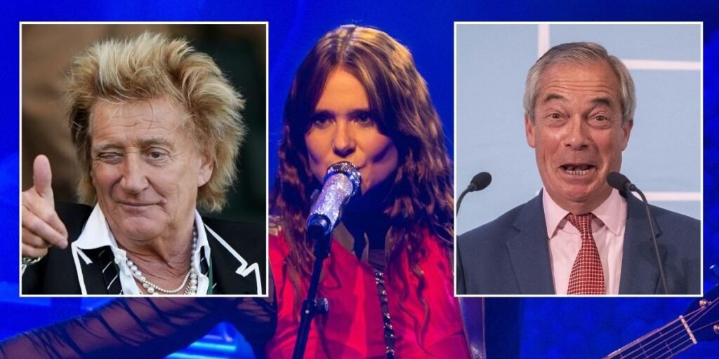 Kate Nash yells ‘f*** Rod Stewart’ and brands Farage ‘a d***head’ in BBC Glastonbury set amid rocker’s Reform UK backing