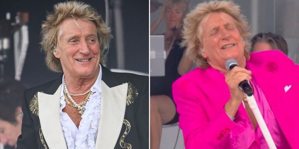 Rod Stewart, 80, leaves BBC Glastonbury fans in disbelief as they spot distracting feature during packed-out performance