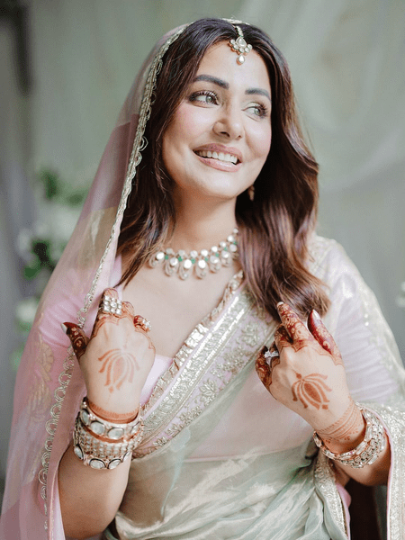 Hina Khan is content being a minimalistic bride: ‘Love & care made me Glowwwww’