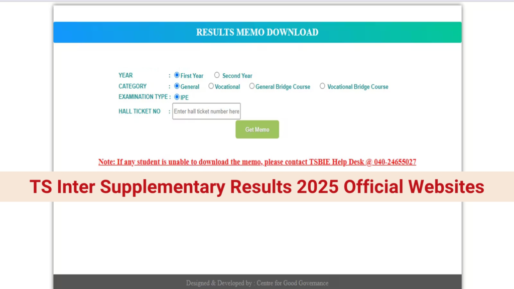 TSBIE Telangana Inter 1st, 2nd Year Supplementary Results Direct Link at tgbie.cgg.gov.in, results.cgg.gov.in